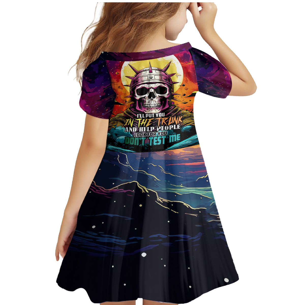 Skull Space Family Matching Mermaid Dress and Hawaiian Shirt I'll Put You In The Trunk - Wonder Print Shop