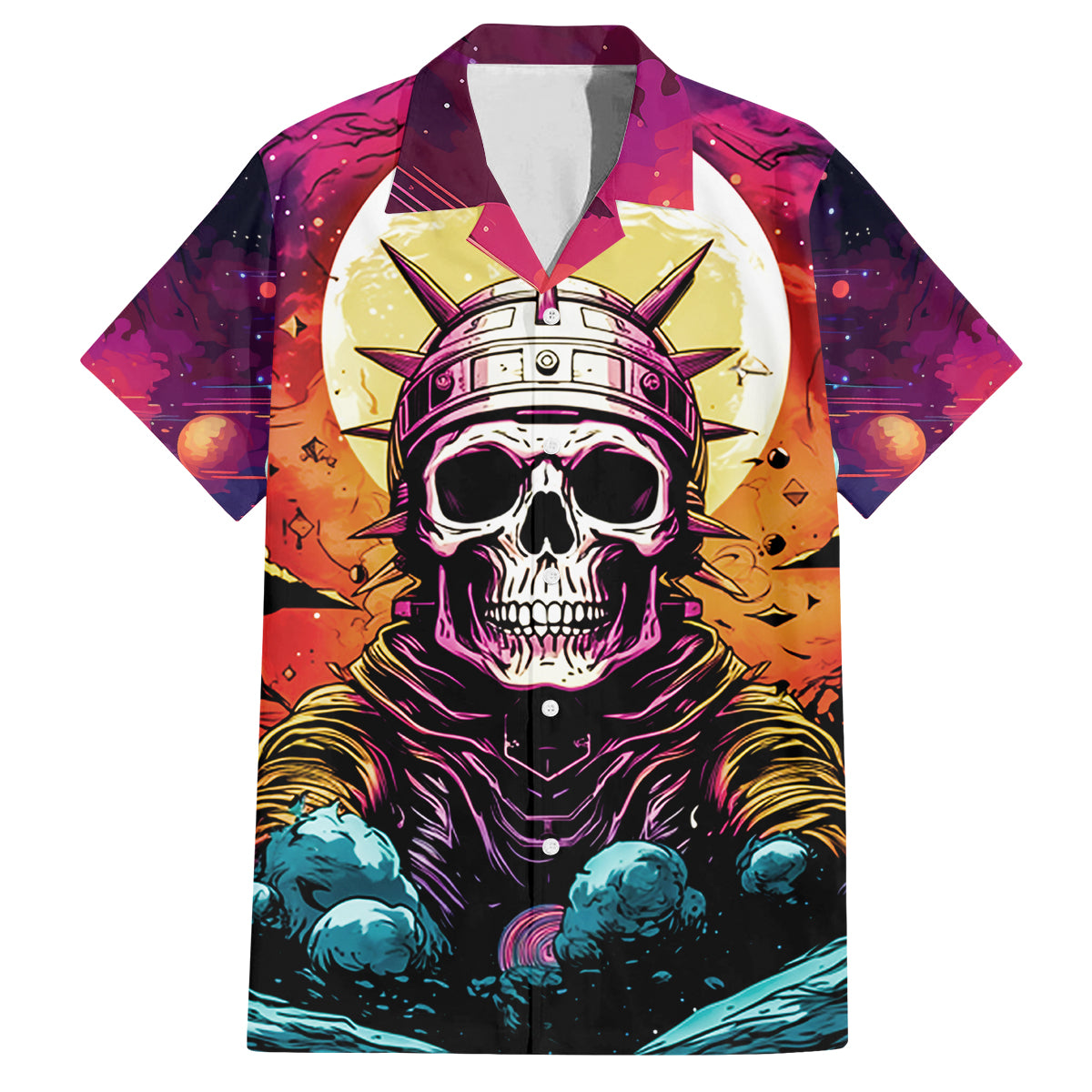 Skull Space Family Matching Off Shoulder Short Dress and Hawaiian Shirt I'll Put You In The Trunk - Wonder Print Shop