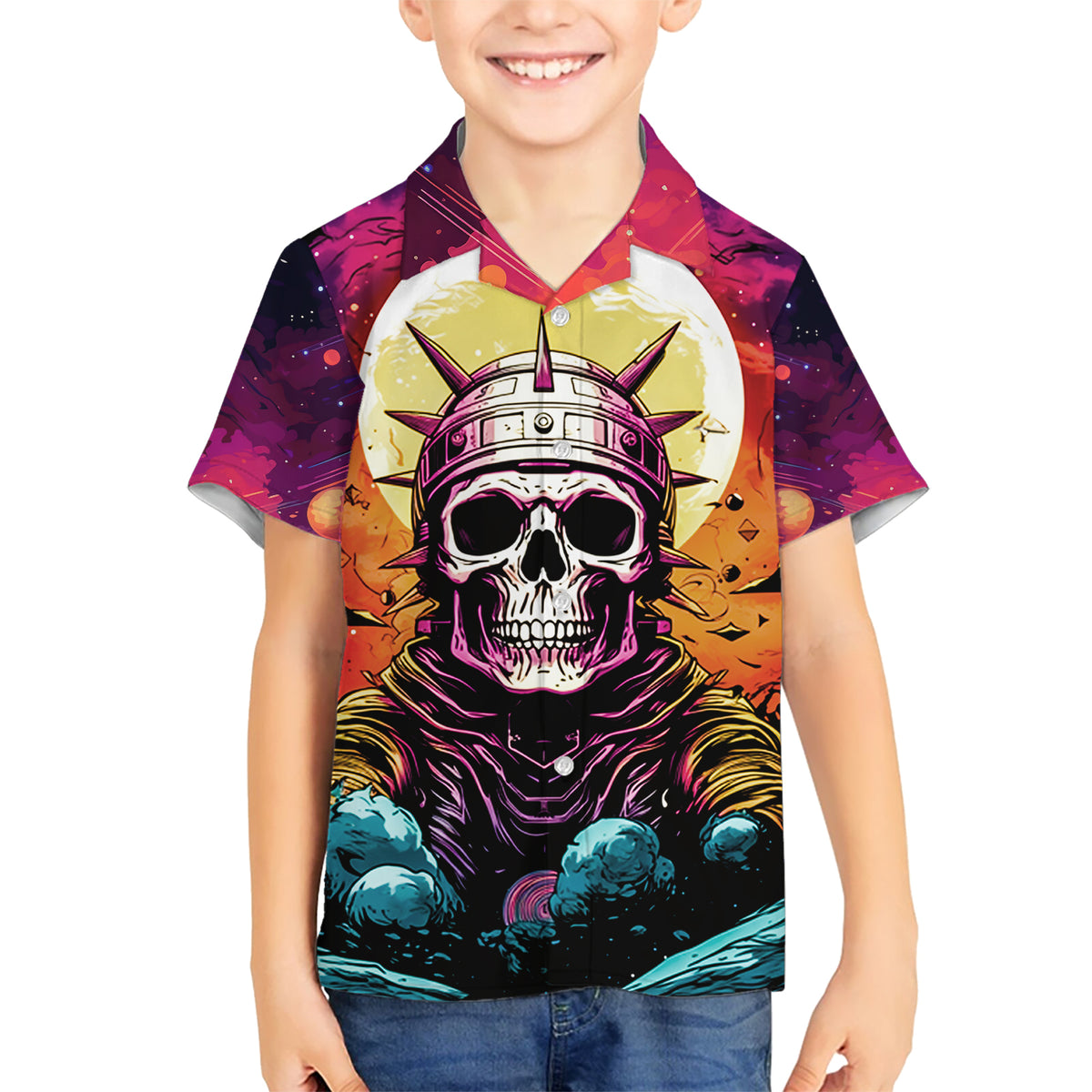 Skull Space Kid Hawaiian Shirt I'll Put You In The Trunk - Wonder Print Shop