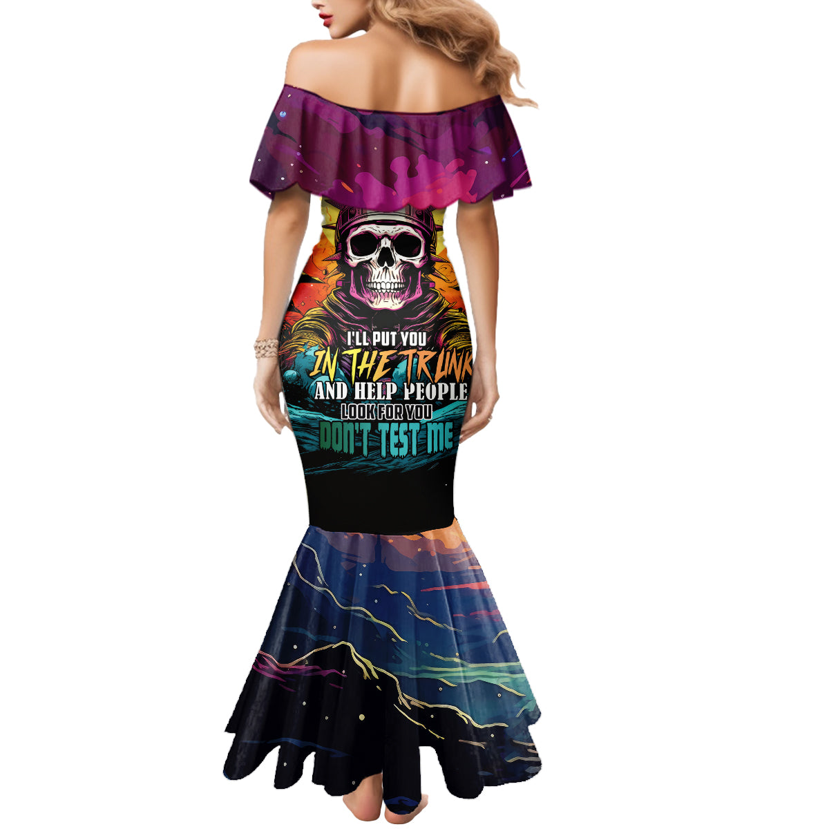 Skull Space Mermaid Dress I'll Put You In The Trunk - Wonder Print Shop