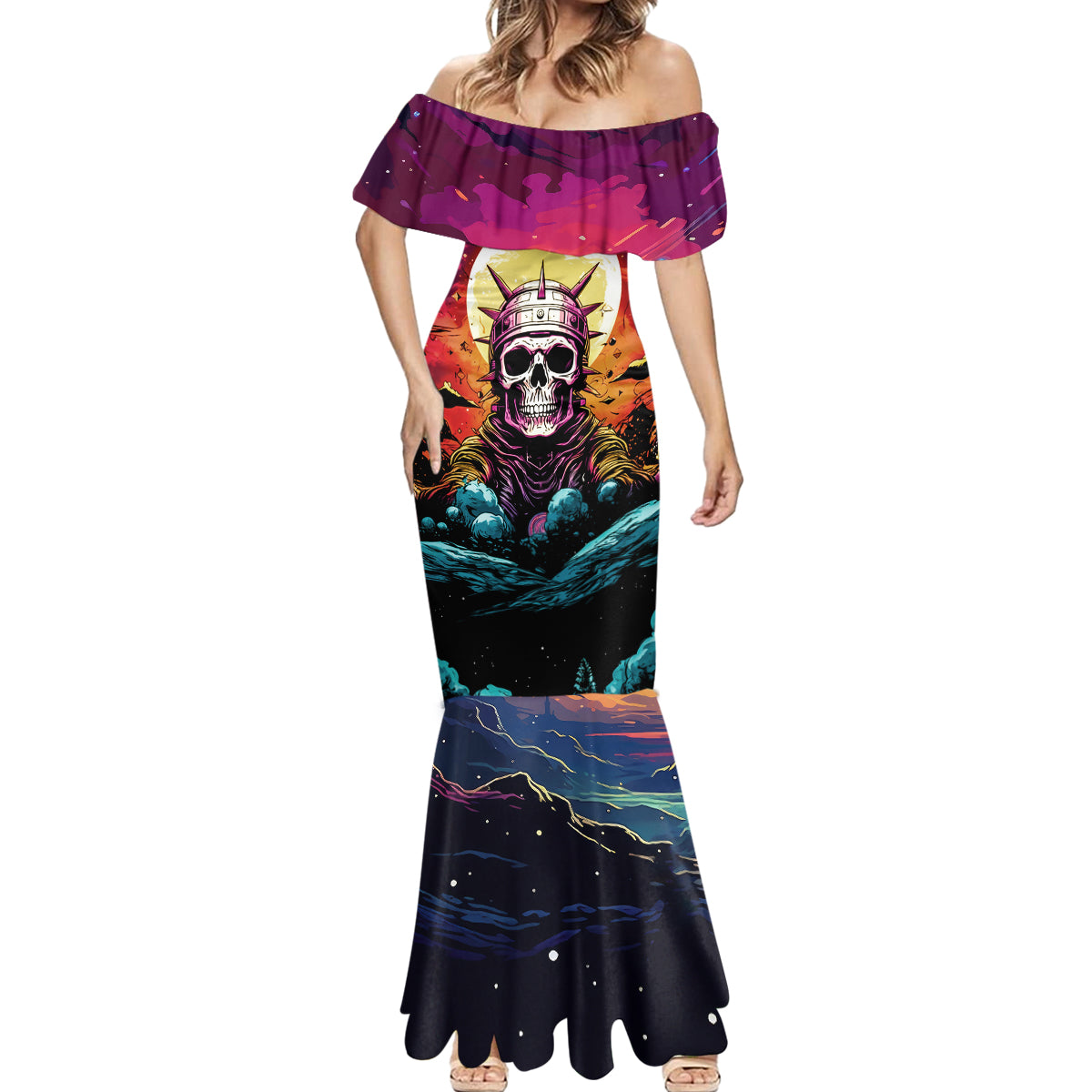 Skull Space Mermaid Dress I'll Put You In The Trunk - Wonder Print Shop