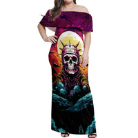Skull Space Off Shoulder Maxi Dress I'll Put You In The Trunk - Wonder Print Shop