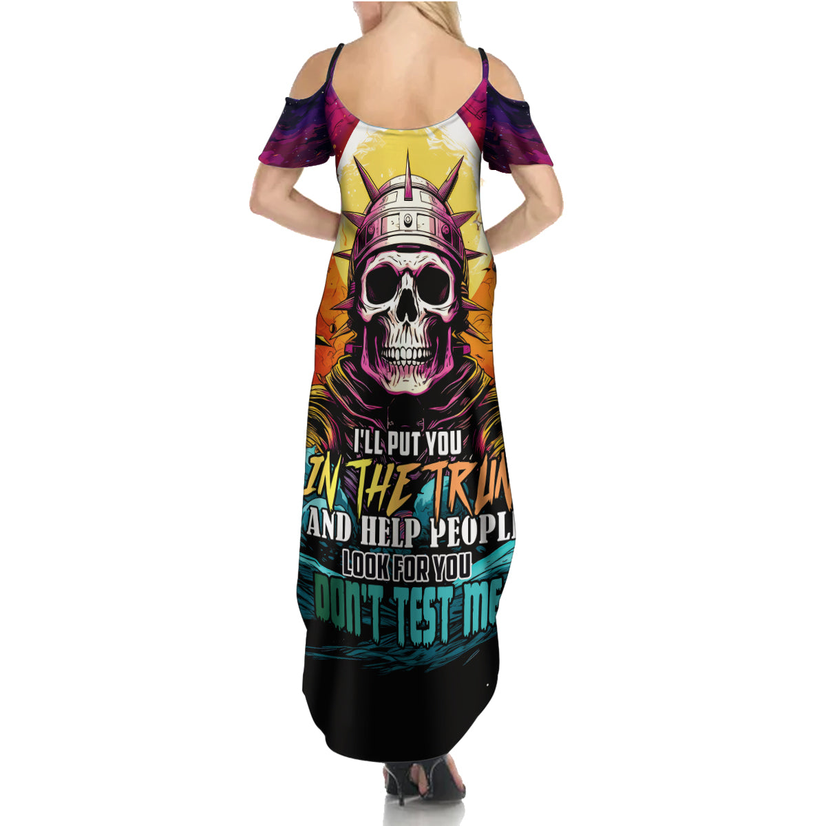 Skull Space Summer Maxi Dress I'll Put You In The Trunk - Wonder Print Shop