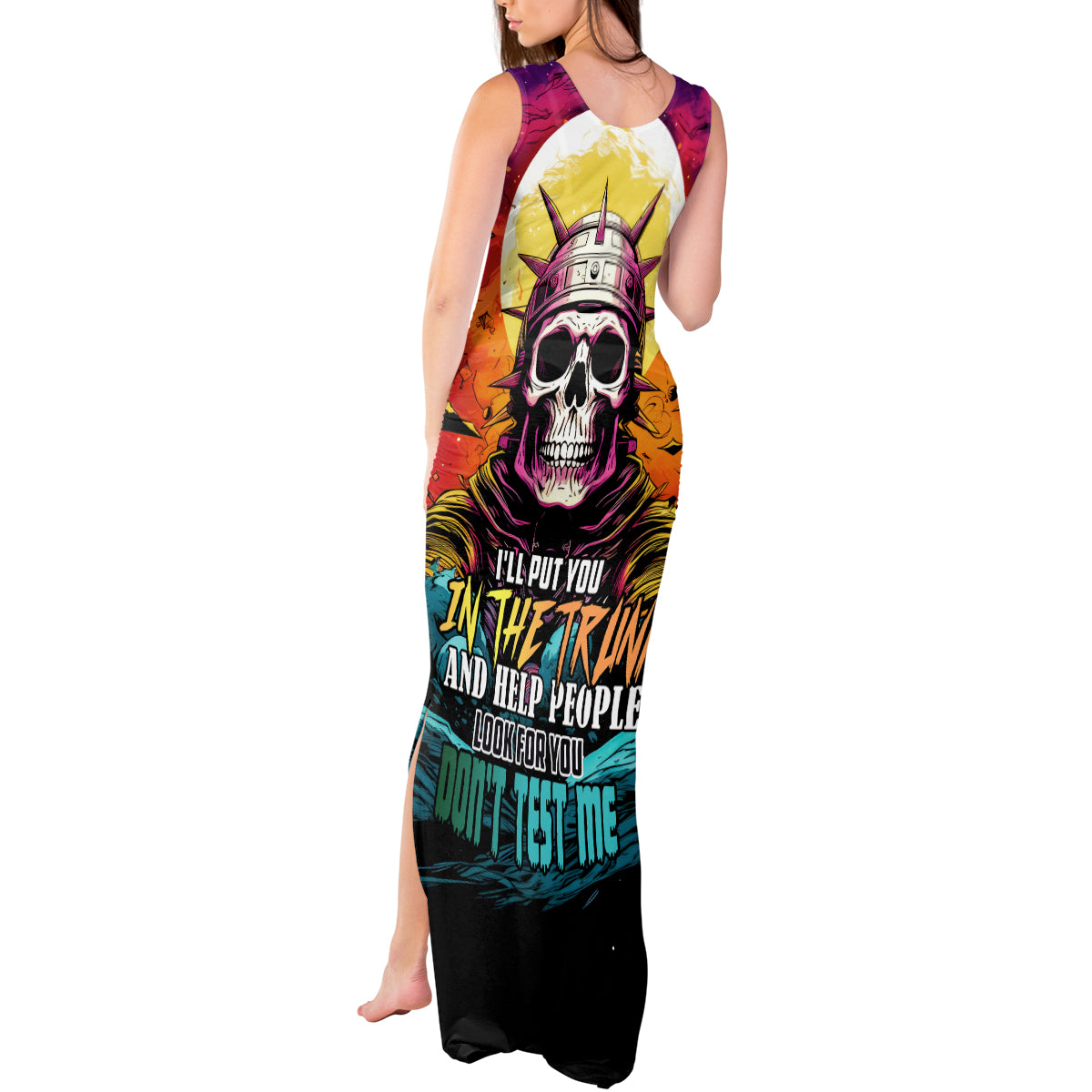 Skull Space Tank Maxi Dress I'll Put You In The Trunk - Wonder Print Shop