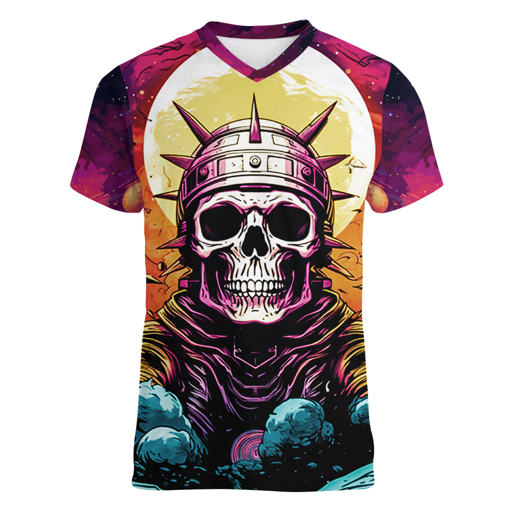 Skull Space Women V Neck T Shirt I'll Put You In The Trunk - Wonder Print Shop