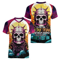 Skull Space Women V Neck T Shirt I'll Put You In The Trunk - Wonder Print Shop