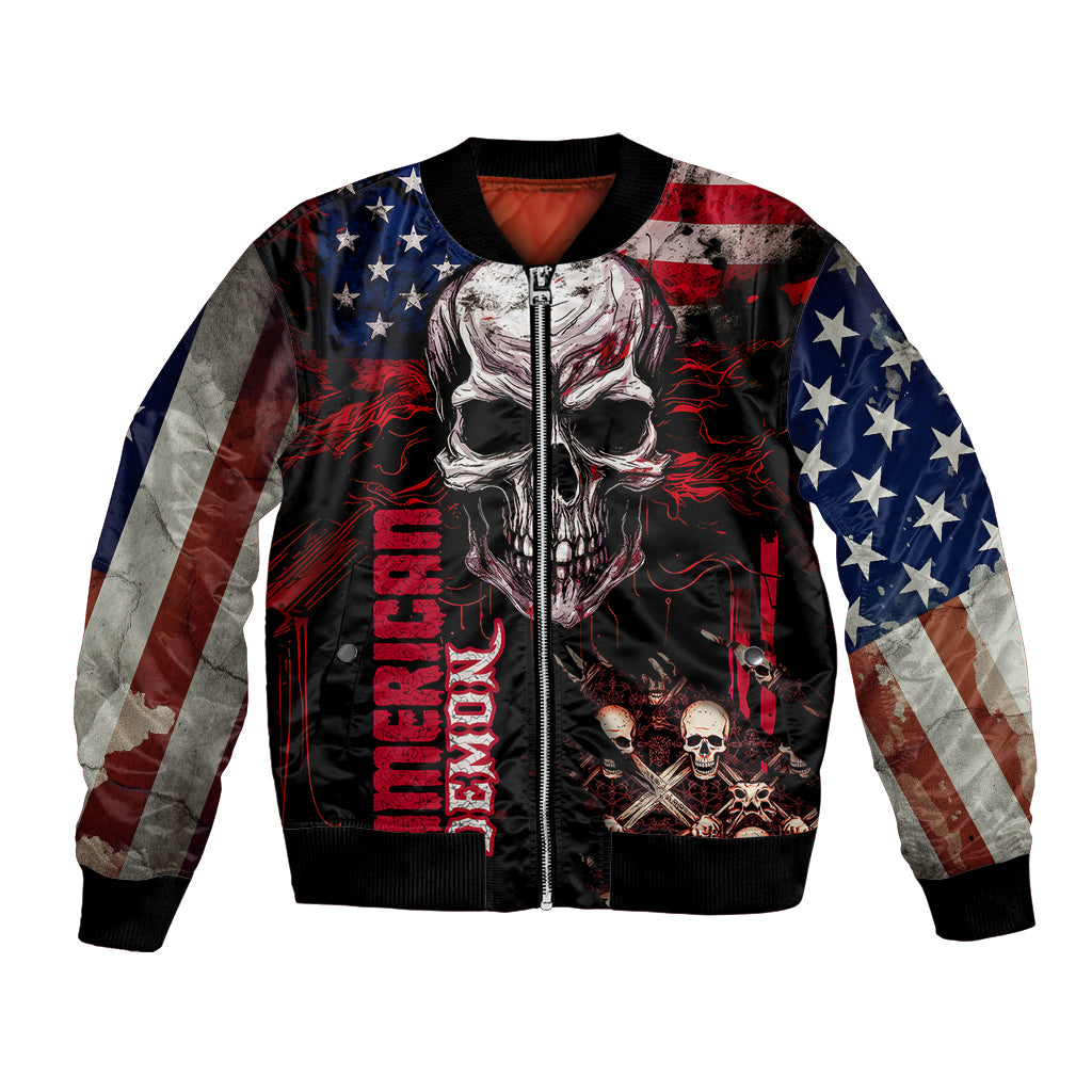 Skull Bomber Jacket American Demon - Wonder Print Shop