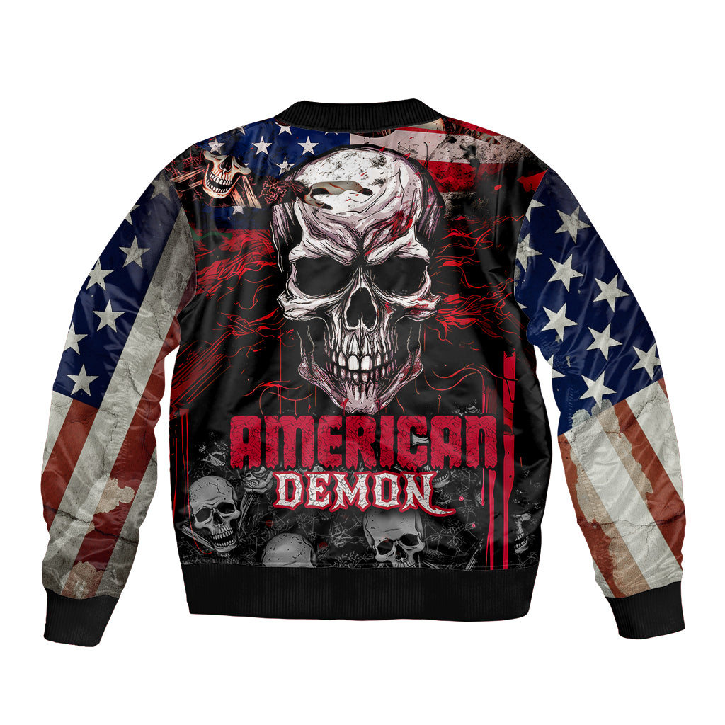 Skull Bomber Jacket American Demon - Wonder Print Shop