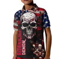 Skull Kid Polo Shirt American Demon - Wonder Print Shop