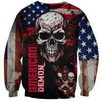 Skull Sweatshirt American Demon - Wonder Print Shop