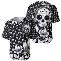 Skull Baseball Jersey Cute Skull Fun and Floral - Wonder Print Shop