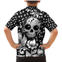 Skull Family Matching Mermaid Dress and Hawaiian Shirt Cute Skull Fun and Floral - Wonder Print Shop