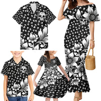 Skull Family Matching Mermaid Dress and Hawaiian Shirt Cute Skull Fun and Floral - Wonder Print Shop