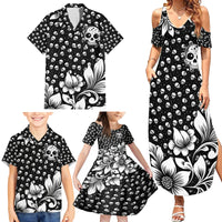 Skull Family Matching Summer Maxi Dress and Hawaiian Shirt Cute Skull Fun and Floral - Wonder Print Shop