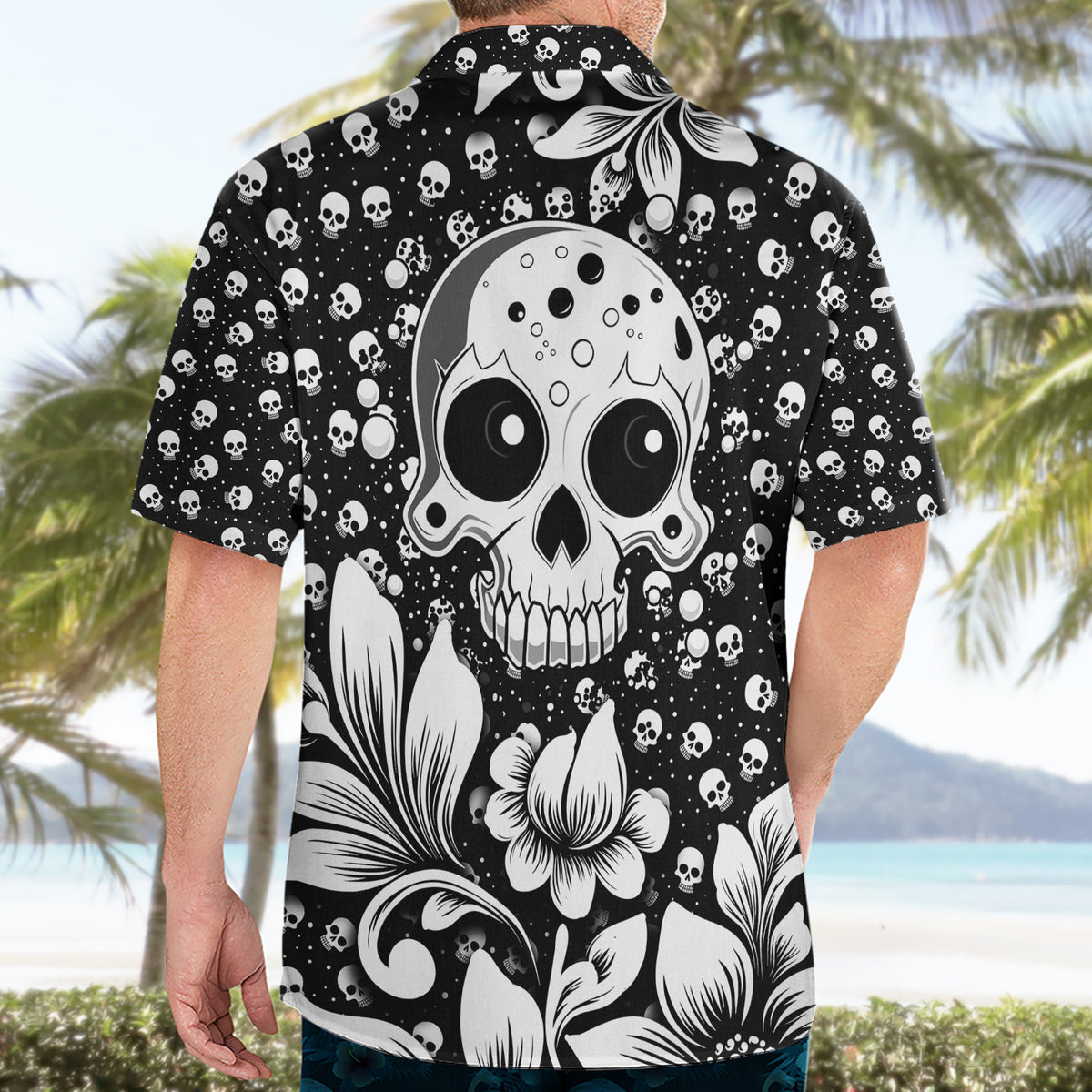 Skull Hawaiian Shirt Cute Skull Fun and Floral - Wonder Print Shop