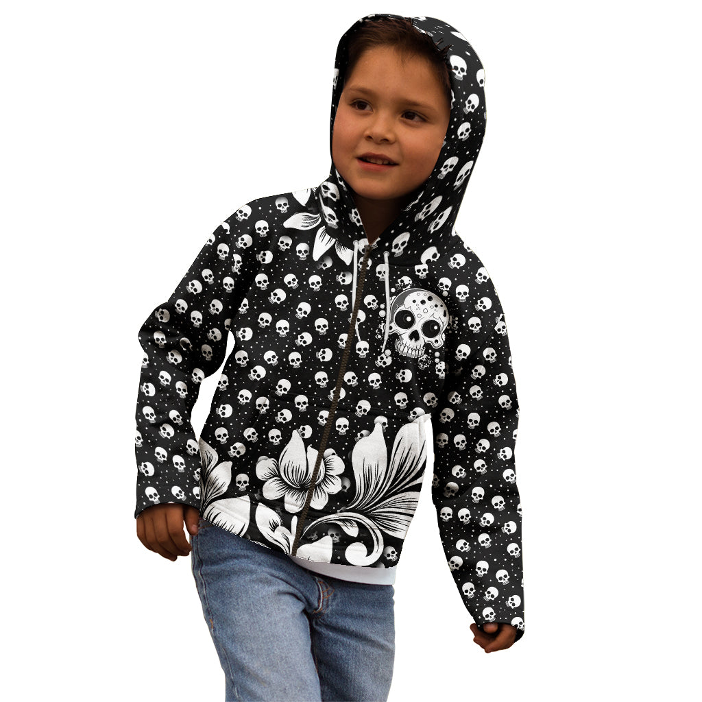 Skull Kid Hoodie Cute Skull Fun and Floral - Wonder Print Shop