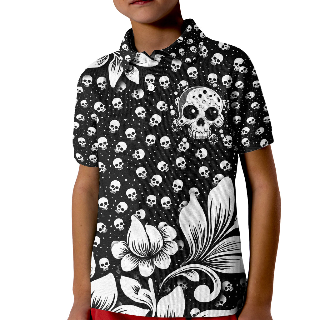 Skull Kid Polo Shirt Cute Skull Fun and Floral - Wonder Print Shop