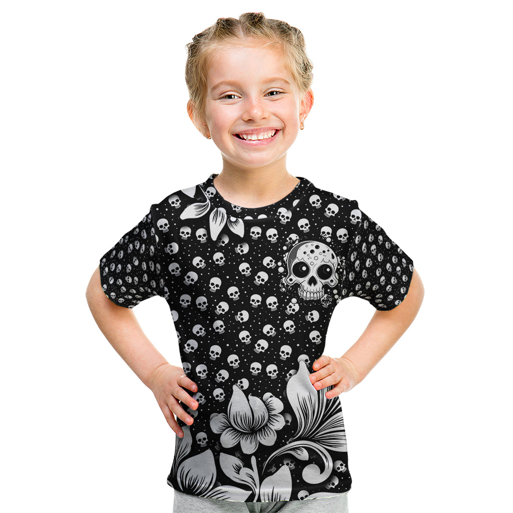 Skull Kid T Shirt Cute Skull Fun and Floral - Wonder Print Shop