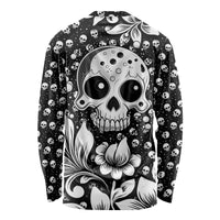 Skull Long Sleeve Shirt Cute Skull Fun and Floral - Wonder Print Shop
