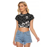 Skull Raglan Cropped T Shirt Cute Skull Fun and Floral - Wonder Print Shop
