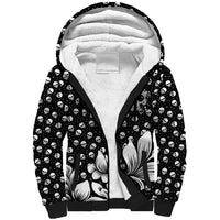 Skull Sherpa Hoodie Cute Skull Fun and Floral - Wonder Print Shop