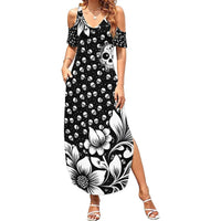Skull Summer Maxi Dress Cute Skull Fun and Floral - Wonder Print Shop