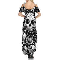 Skull Summer Maxi Dress Cute Skull Fun and Floral - Wonder Print Shop