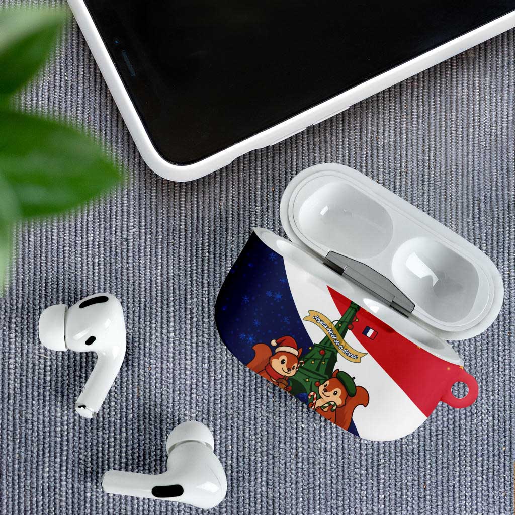 France Christmas AirPods Case with Eiffel Tower Chipmunks Candy Canes and Starry Night Design - Wonder Print Shop