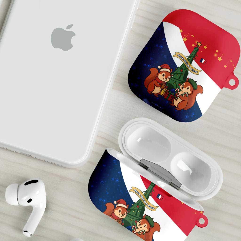 France Christmas AirPods Case with Eiffel Tower Chipmunks Candy Canes and Starry Night Design - Wonder Print Shop