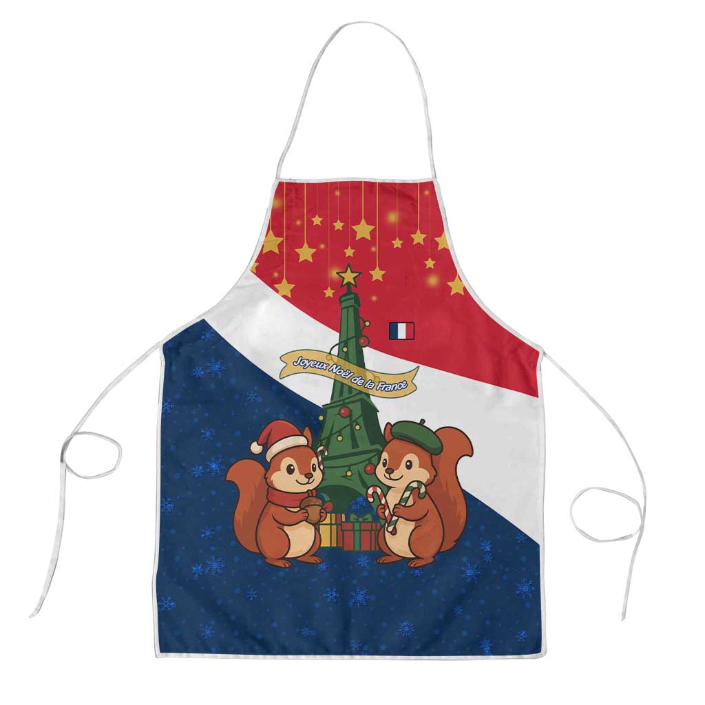 France Christmas Apron with Eiffel Tower Chipmunks Candy Canes and Starry Night Design - Wonder Print Shop