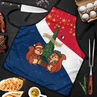 France Christmas Apron with Eiffel Tower Chipmunks Candy Canes and Starry Night Design - Wonder Print Shop