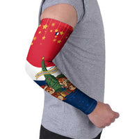 France Christmas Arm Sleeves with Eiffel Tower Chipmunks Candy Canes and Starry Night Design - Wonder Print Shop
