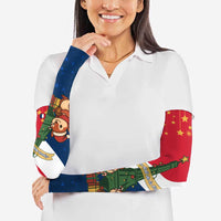 France Christmas Arm Sleeves with Eiffel Tower Chipmunks Candy Canes and Starry Night Design - Wonder Print Shop