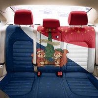 France Christmas Back Car Seat Cover with Eiffel Tower Chipmunks Candy Canes and Starry Night Design - Wonder Print Shop