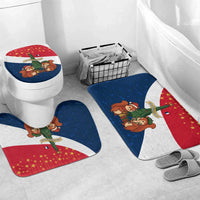 France Christmas Bathroom Set with Eiffel Tower Chipmunks Candy Canes and Starry Night Design - Wonder Print Shop