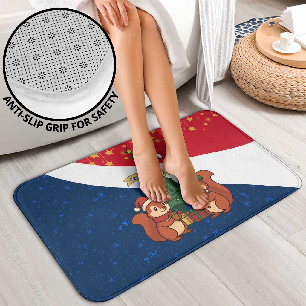 France Christmas Bathroom Set with Eiffel Tower Chipmunks Candy Canes and Starry Night Design - Wonder Print Shop