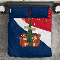 France Christmas Bedding Set with Eiffel Tower Chipmunks Candy Canes and Starry Night Design - Wonder Print Shop