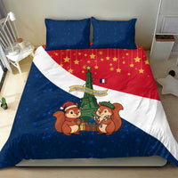 France Christmas Bedding Set with Eiffel Tower Chipmunks Candy Canes and Starry Night Design - Wonder Print Shop