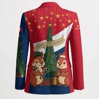 France Christmas Blazer with Eiffel Tower Chipmunks Candy Canes and Starry Night Design - Wonder Print Shop