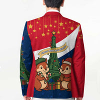 France Christmas Blazer with Eiffel Tower Chipmunks Candy Canes and Starry Night Design - Wonder Print Shop