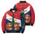 France Christmas Bomber Puffer Jacket with Eiffel Tower Chipmunks Candy Canes and Starry Night Design - Wonder Print Shop