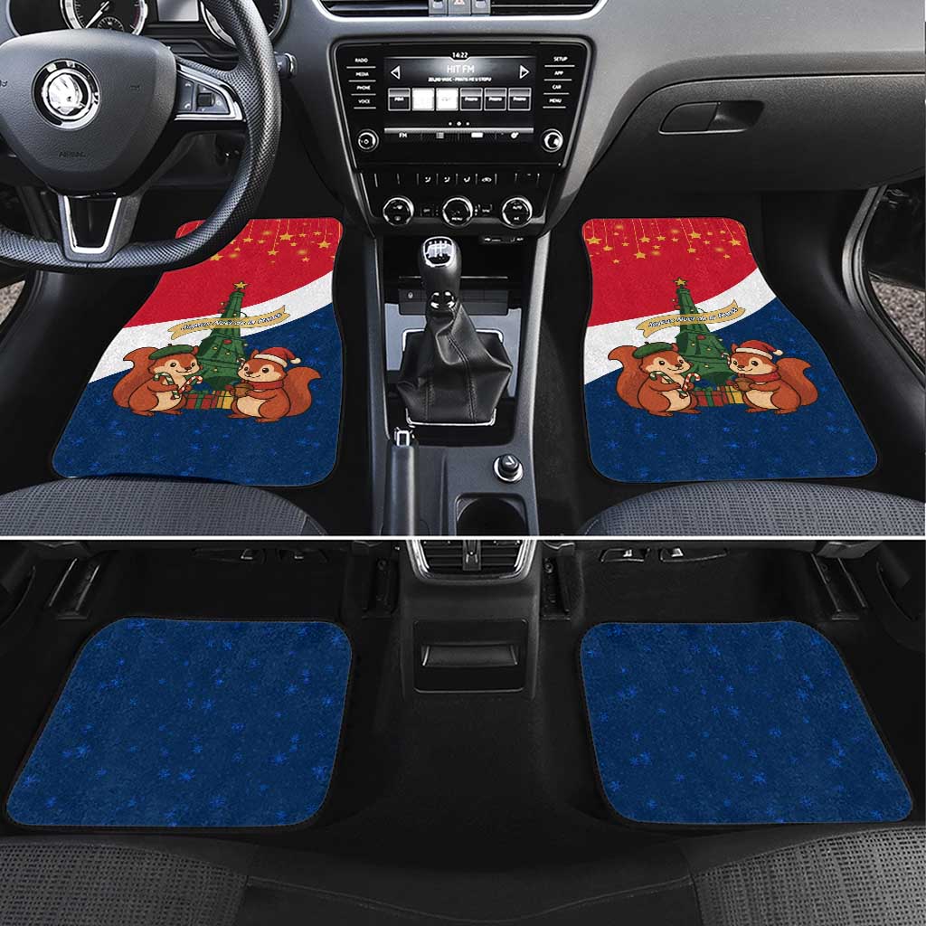 France Christmas Car Mats with Eiffel Tower Chipmunks Candy Canes and Starry Night Design - Wonder Print Shop
