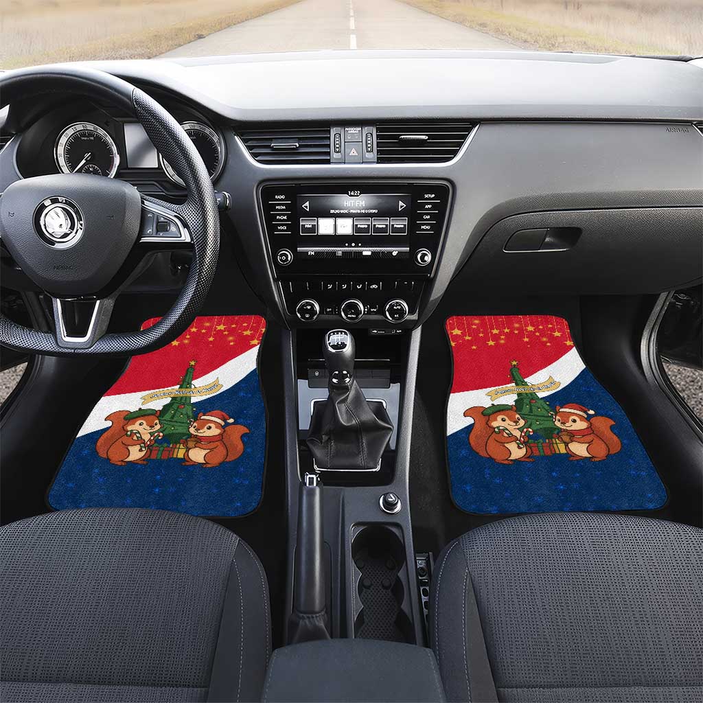 France Christmas Car Mats with Eiffel Tower Chipmunks Candy Canes and Starry Night Design - Wonder Print Shop