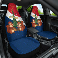 France Christmas Car Seat Cover with Eiffel Tower Chipmunks Candy Canes and Starry Night Design - Wonder Print Shop