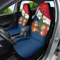 France Christmas Car Seat Cover with Eiffel Tower Chipmunks Candy Canes and Starry Night Design - Wonder Print Shop