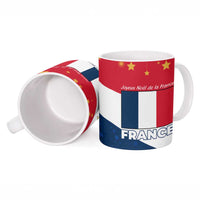 France Christmas Ceramic Mug with Eiffel Tower Chipmunks Candy Canes and Starry Night Design - Wonder Print Shop