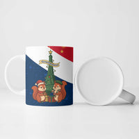 France Christmas Ceramic Mug with Eiffel Tower Chipmunks Candy Canes and Starry Night Design - Wonder Print Shop