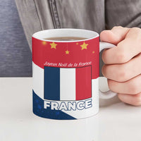 France Christmas Ceramic Mug with Eiffel Tower Chipmunks Candy Canes and Starry Night Design - Wonder Print Shop