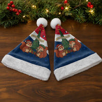 France Christmas Santa Hat with Eiffel Tower Chipmunks Candy Canes and Starry Night Design - Wonder Print Shop