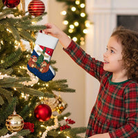 France Christmas Stocking with Eiffel Tower Chipmunks Candy Canes and Starry Night Design - Wonder Print Shop